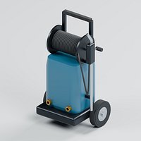 Upright Wheeled Pressure Washer with Hose Reel