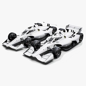 3D Dallara DW12 UAK-18 2025 White Race Cars Collection model