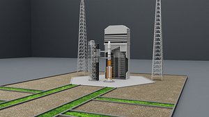 3D Space Center Launch Complex model