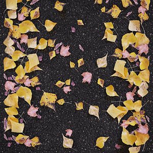 3D Autumn yellow leaves 2
