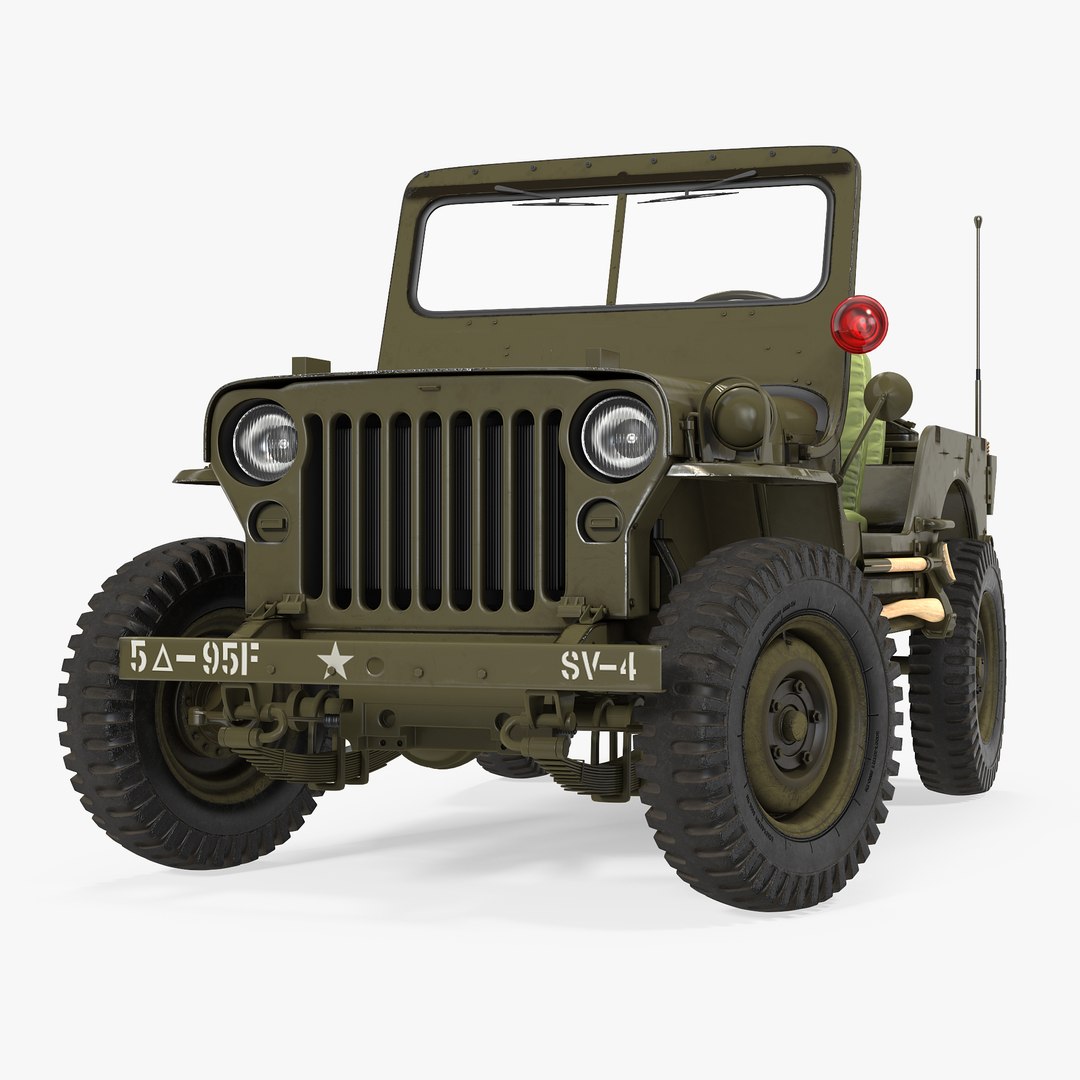 Jeep Willys 1944 Ambulance Rigged 3D Model