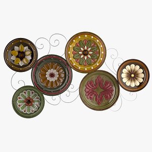 3d scattered italian plates wall