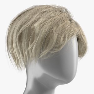 Wig Short Layered Hairstyle Blond 3D