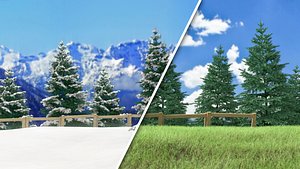 pine tree forest - obj