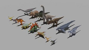 3D Dinosaurs Pack model