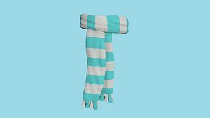 White Blue Scarf - Character Design - Clothing Costume