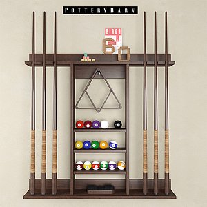 3d model cue stick storage rack