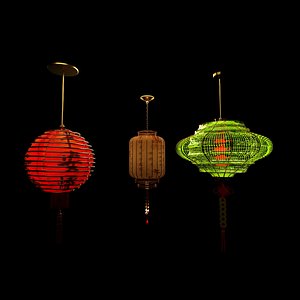 3D Chinese  red  lantern