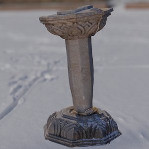 3D Stone Lantern Column model