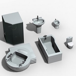 set bathroom tub 3d max