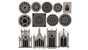 Big Gothic Window collection 3D model