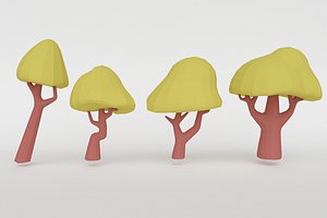 set green trees 3D model