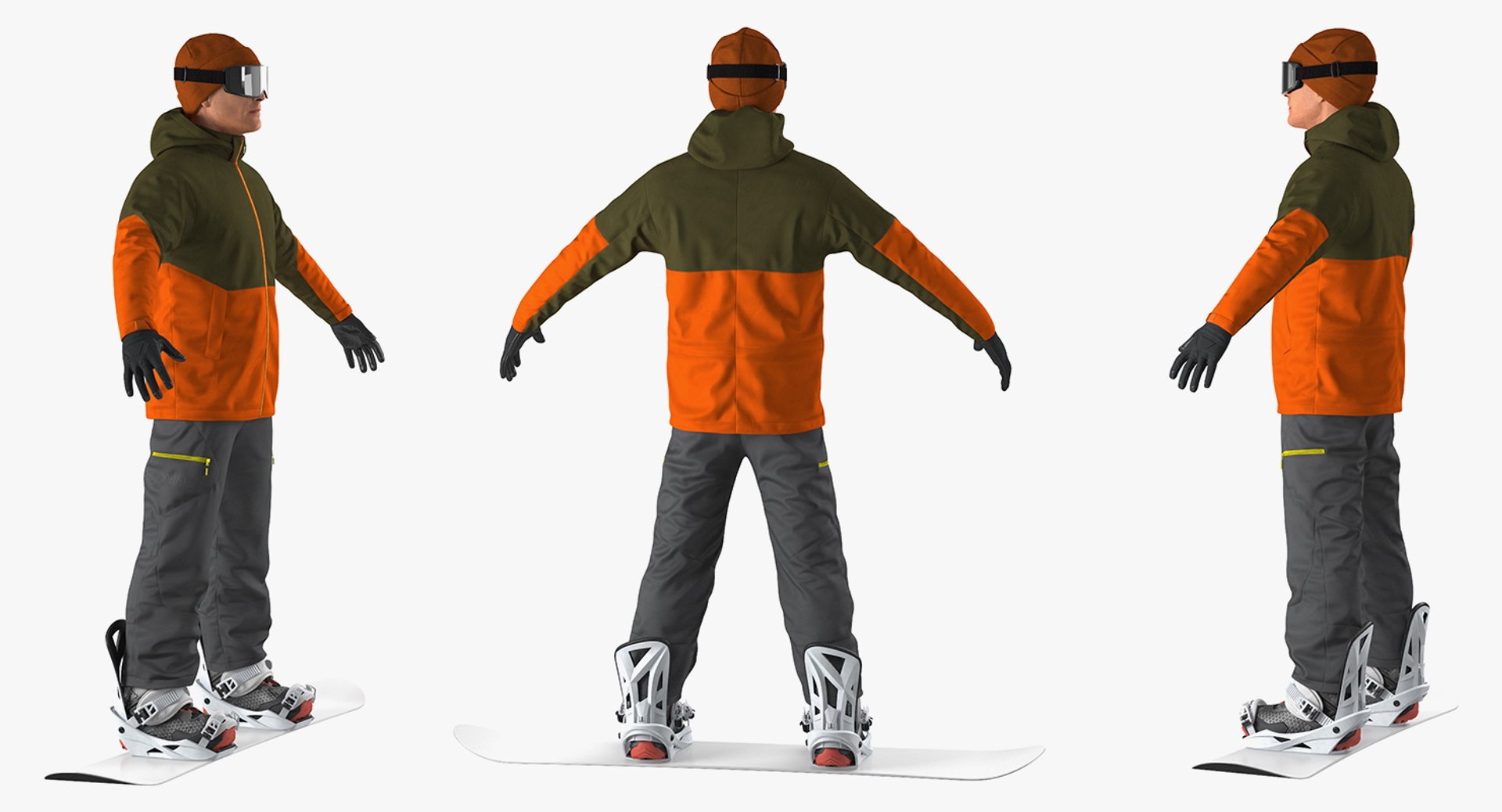 3D snowboarder generic boards snow - TurboSquid 1369367