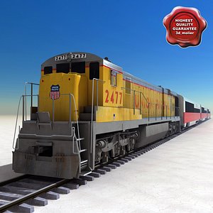 3d model realistic passenger train