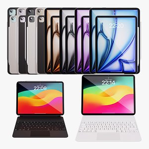 iPad Air 11-13 inch M2 2024 Collection With Magic Keyboard 3D model