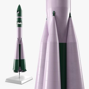 Miniature Orbital Launch Rocket on Display Stand model