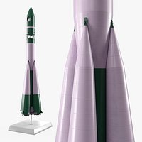 Miniature Orbital Launch Rocket on Display Stand