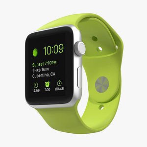 apple watch sport green 3d model