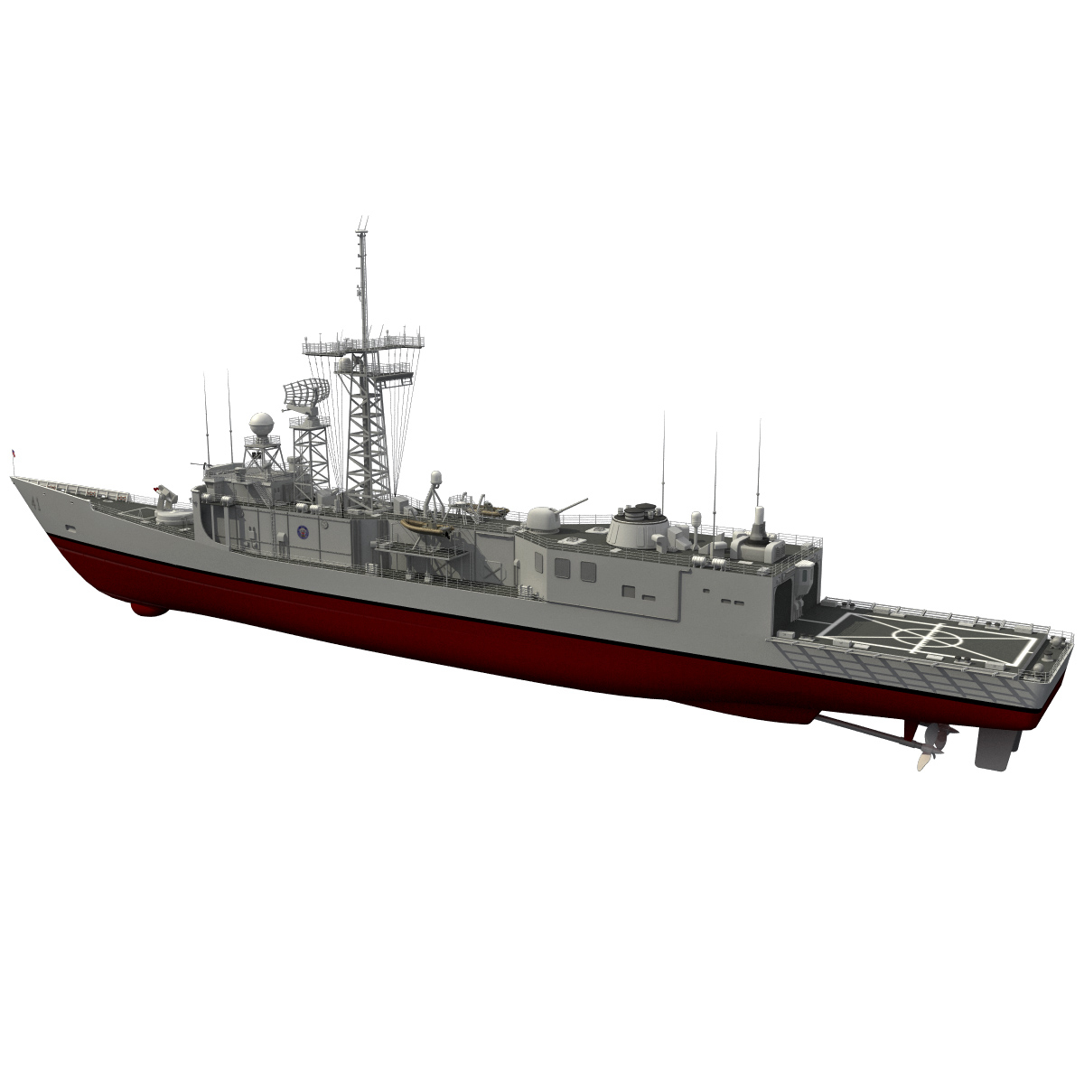 uss oliver hazard perry 3d model