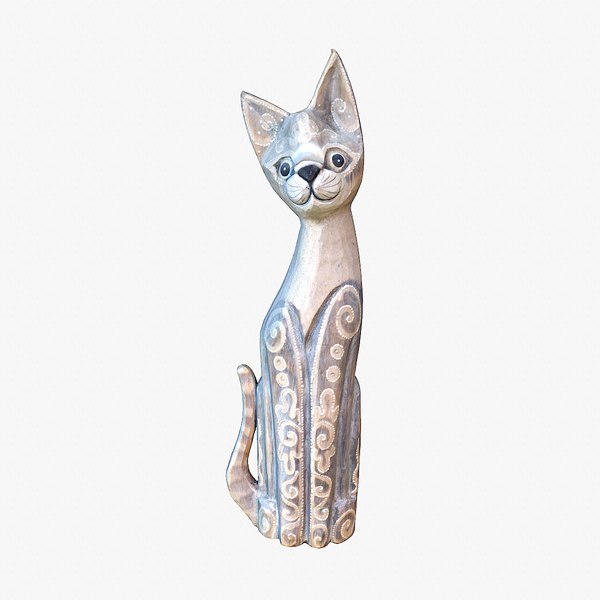 The cat ethnic statuette 02 hi-poly 3D model model