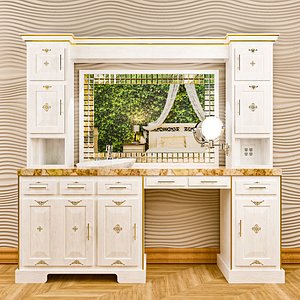 Antique Renaissance Makeup Mirror Vanity Table