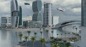 futuristic city 3D model