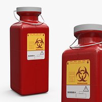 Narrow Neck Sharps Disposal Container With Lid