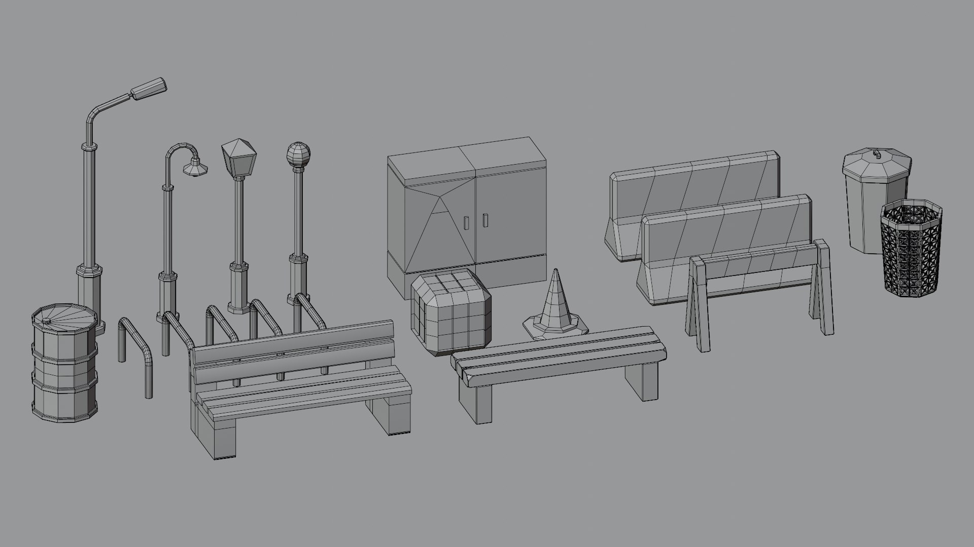 3D Street Assets Pack - TurboSquid 2144935