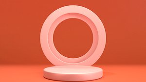 3D model Display Podium Orange