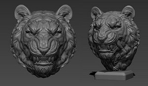 Tiger grin in Japanese style 3D