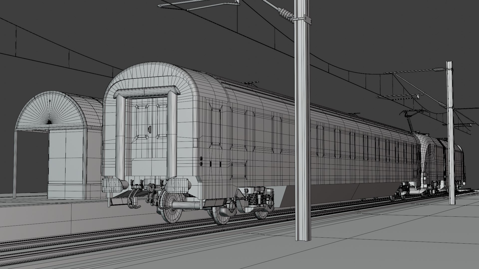 3D Model Station With Cargo And Passenger Train - TurboSquid 2152028
