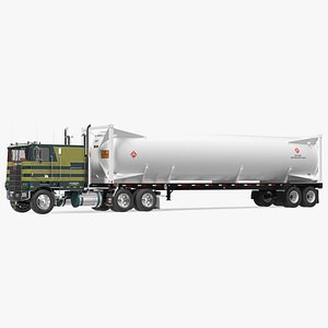 Marmon Truck with LNG Semi Trailer Gas Tank Rigged