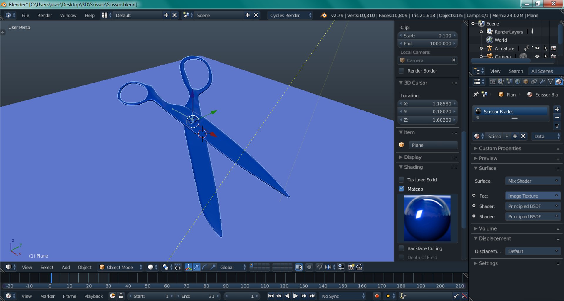 Free Blender Scissor 3D - TurboSquid 1411059
