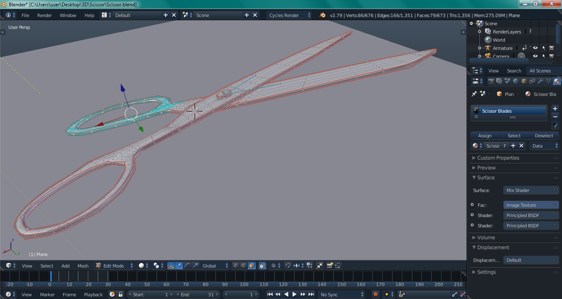 Free Blender Scissor 3D TurboSquid 1411059