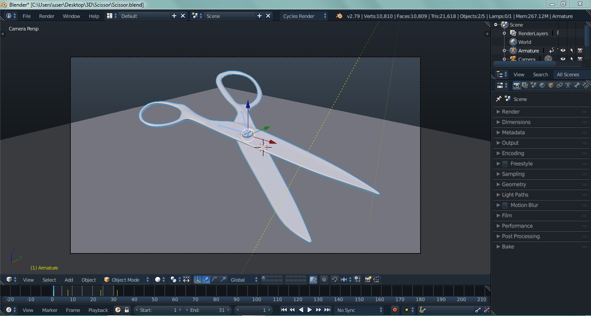 Free Blender Scissor 3D - TurboSquid 1411059