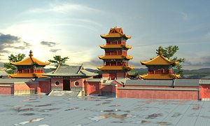 3D ancient china palace