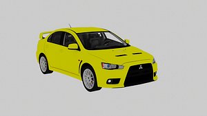 Mitsubishi Lancer Evolution X with interior model