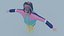 Cartoon woman 3D character  casual sporty outfit