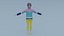 Cartoon woman 3D character  casual sporty outfit