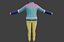 Cartoon woman 3D character  casual sporty outfit
