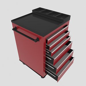 3D workshop service trolley1 trolley model