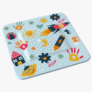 3D Square Band Aid for Kids model