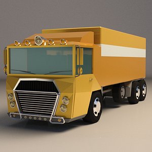 Low-Poly Cartoon Cargo Truck