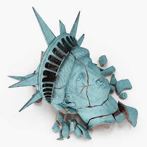 3D Broken head of Statue of Liberty