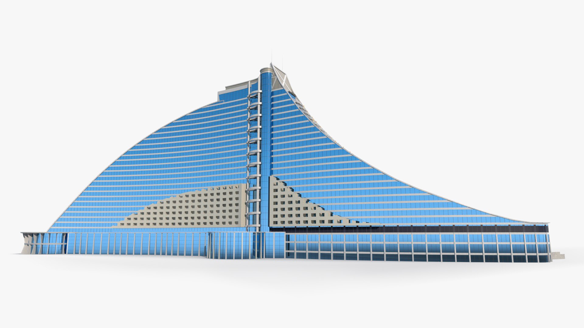 Jumeirah Beach Hotel Dubai 3D model preview