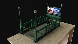 Subway Entrance - Street Props PBR 3D model