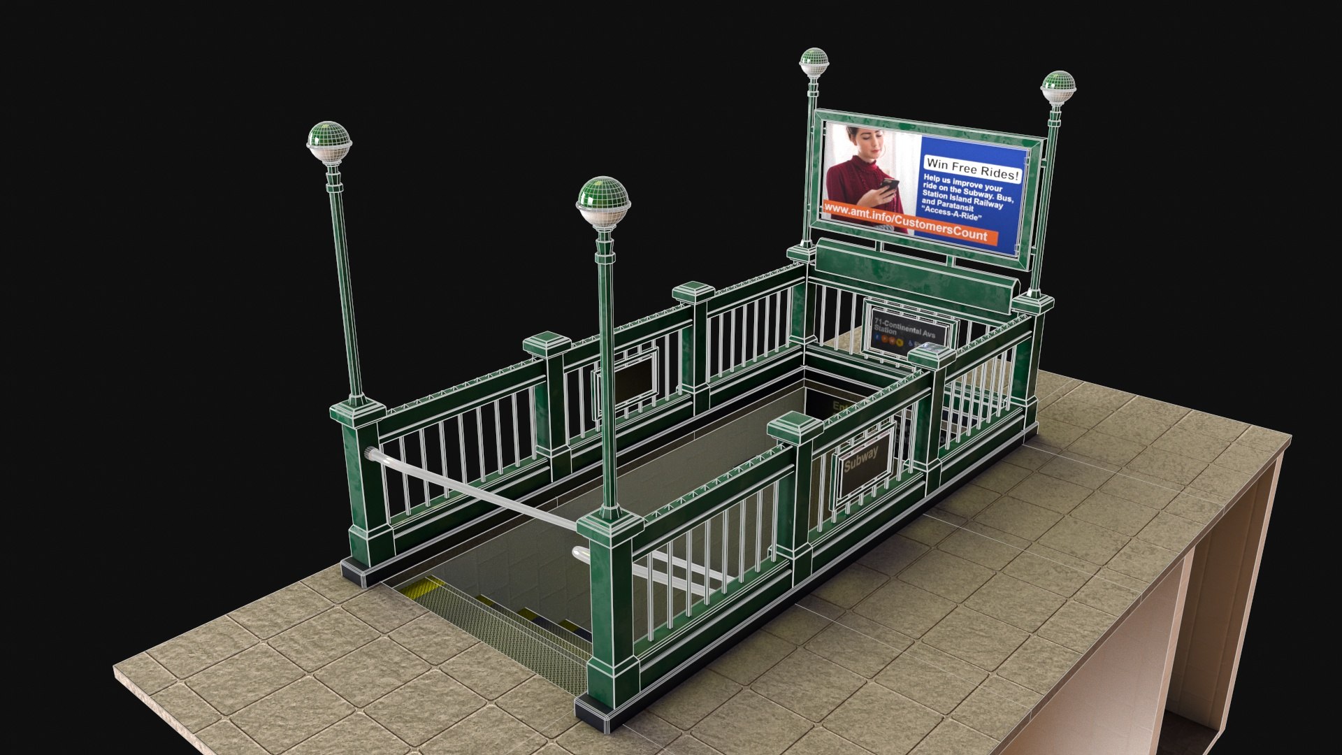 Subway Entrance - Street Props PBR 3D model https://p.turbosquid.com/ts-thumb/k0/qJNMpc/K1/1001/jpg/1671275310/1920x1080/fit_q87/15e18a491661645ddd143487788390000c844715/1001.jpg