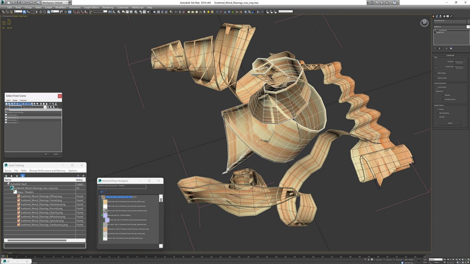 3D Scattered Wood Shavings Model - TurboSquid 2225825