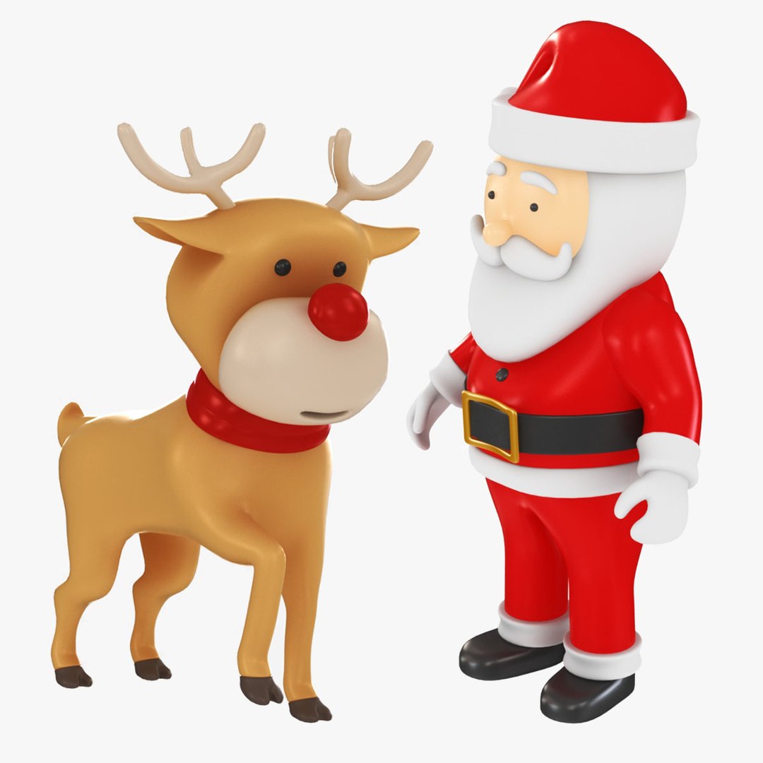 Santa Claus with Deer 3D model - TurboSquid 2001714