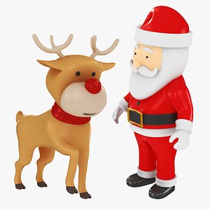 Santa Claus with Deer 3D model